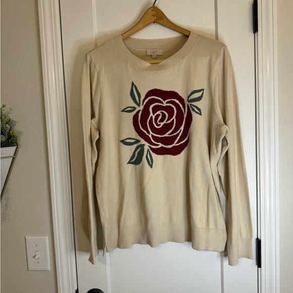 Loft Beige Lightweight Cotton Sweater - Picture 5 of 6